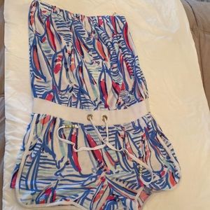 Lilly🌴romper- strapless Terri cloth size S great condition!